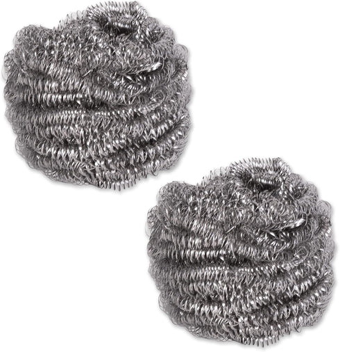 RSVP International Endurance Cleaning Collection - 2 Piece Stainless Steel Scrubbies, Long Lasting, Non-Rusting