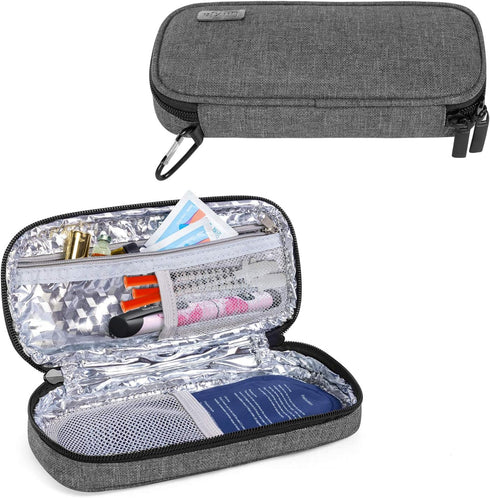 LUXJA Insulin Travel Case, Insulin Bag for Pens and Diabetic Supplies (Bag Only), Gray