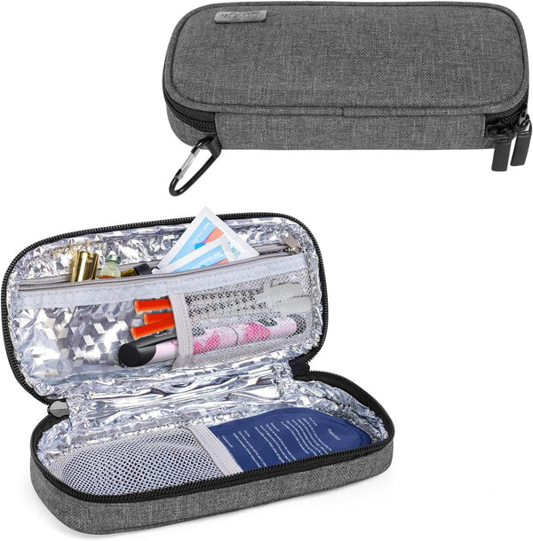 LUXJA Insulin Travel Case, Insulin Bag for Pens and Diabetic Supplies (Bag Only), Gray