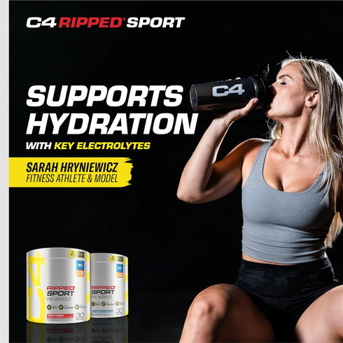 C4 Ripped Sport Pre Workout Powder Arctic Snow Cone - Sugar Free Energy Supplement for Men & Women, 30 Servings, 135mg