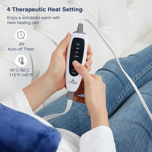 CAROMIO Weighted Heating Pad for Neck and Shoulders, Large Electric Fast Heating Pad for Pain Relief