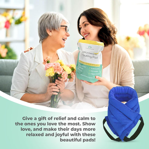 Microwavable Heating Pads for Lower Back, Neck, Shoulder Pain Relief, Moist Microwave Hot Pack, Blue-Lavender