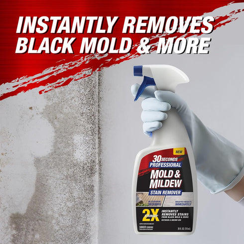 30 SECONDS Pro Mold and Mildew Stain Remover, Ready To Use Refill, 128 fl. oz.