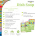 Non-Toxic Natural Liquid Dish Soap | Long-Lasting Sweet Basil Fresh Scent | Includes 1 Empty Refill Bottle (16oz), 2