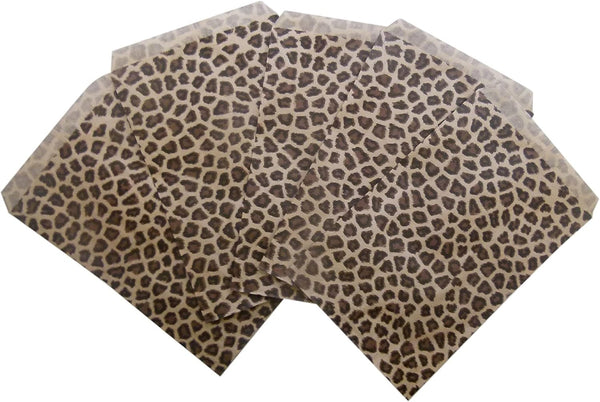 N'icePackaging 50 Qty 5" x 7" Cheetah Leopard Print Flat Paper Gift Bags for Candy, Cookies, Party Favors