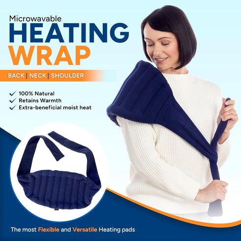 SunnyBay Microwave Heating Pad, Microwavable Hot or Cool Bean Bag Wrap for Neck, Shoulder, Knee, Back Pain, 10x18 Inch
