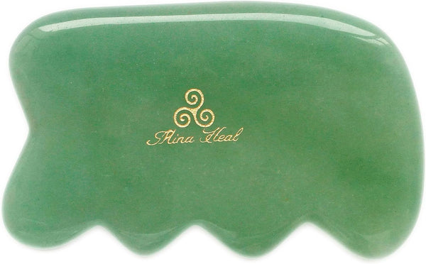 Mina Heal Green Aventurine Jade Stone Gua Sha Facial Massager - Excellent Skincare Tool