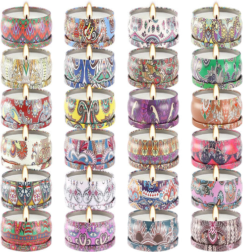 Wfmolcand 24 Pack Set 2.5 oz Sets Set Scented Candles Gift for Women, Aromatherapy Candle Gift for Mom,Soy Candle