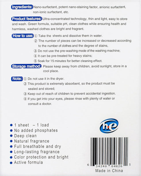 Laundry Detergent Sheets, 50 Strips (25 Sheets), Earth Friendly Fresh Scent, Plastic Free Travel Laundry Soap