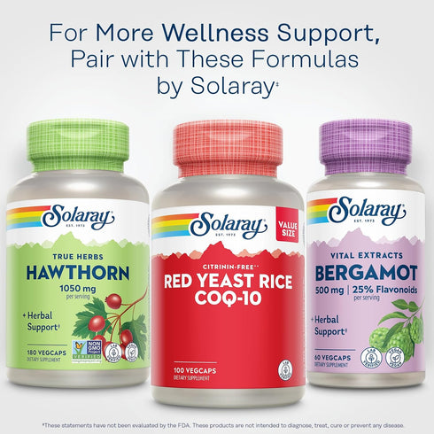 SOLARAY Red Yeast Rice Plus CoQ-10 & No-Flush Niacin Vitamin B-3, Healthy Heart Support, 60 VegCaps