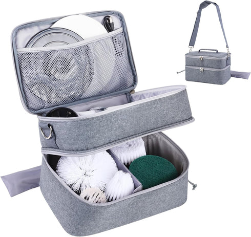 Portable Organizer Storage Bag for Electric Spin Scrubber Cleaning Brush, Carry Case for Bathroom Floor Windows