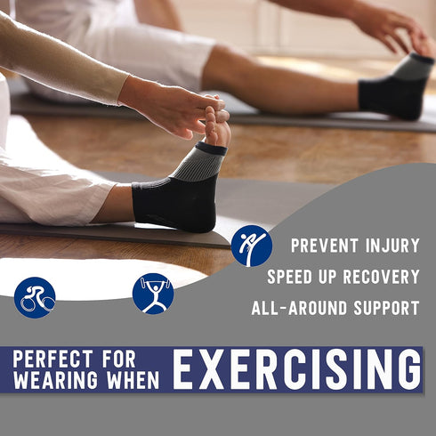 Compression Socks for Women & Men Open Toe (3 Pairs), Ankle Brace Compression Sleeve for Pain Relief