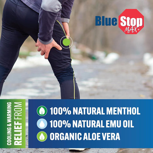 Blue Stop Max Muscle & Joint Relief Gel, Fast-Acting Cream for Sore Muscle, 2 Oz Jar
