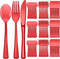 150 Pieces Heavy Duty Disposable Cutlery Set, Plastic Silverware with 50 Forks, 50 Knives, 50 Spoons for Parties