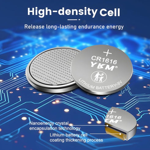 5 Pack CR1616 Battery DL1616 ECR1616 3V Lithium Coin Cell for Car Remote Key Fob, Watch, Scale