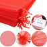 acDesign Jewelry Bags Drawstring - 200Pcs Organza Bags 4"x6" for Wedding Favor Bags, Candy Jewelry Makeup Pouches, Red
