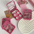 2 Pack 2 in 1 Contact Lens Cases, Travel Eye Contacts Case Box Holder with Tweezers and Solution Bottle Kit (Fuchsia)
