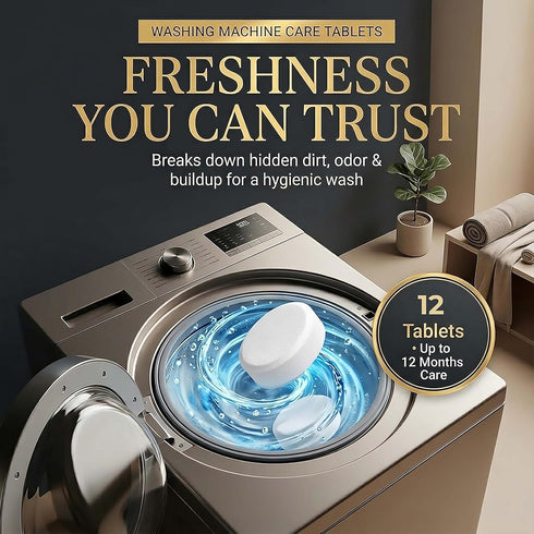 Turbo Suds 12 (1 Washing Machine Cleaner Tablets | Eliminates Odors | Deep Cleans Washer Internals | Heavy Duty