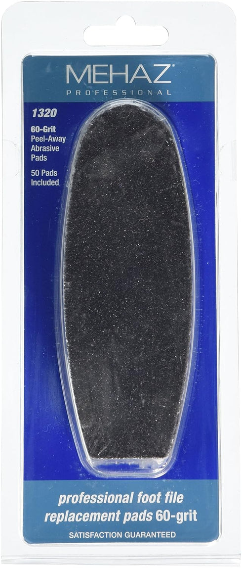 Stainless Steel Foot File Replacement Pad, 60 Grit, 50 Count for Foot Care