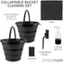 Set 2 10 SIMPLEMADE Collapsible Bucket Cleaning - Includes Foldable Buckets, Spray Bottle, Rag, Scrubbing Brush
