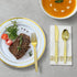 100 Gold Disposable Plastic Spoons - Heavy Weight Utensils for Parties, Weddings, Picnics, Daily Use