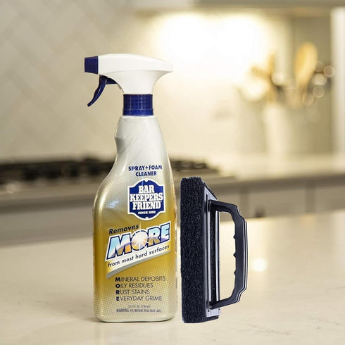 ONE96NINE 2 Daily Shower Spray Kit with Items, Hard Water Spray Foam Cleaner with Glass Stain Remover Scrub Brush. An