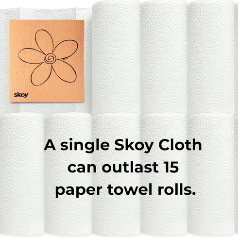 Skoy Cloth, 4-pack Swedish Dishcloths for Kitchen Use, Reusable Cleaning Cloths, White