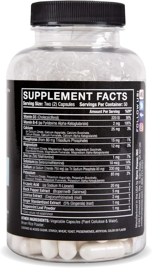 Ryno Power Electrolytes Supplement Capsules (50 Servings)