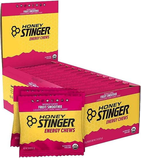 Honey Stinger Organic Fruit Smoothie Energy Chew, Gluten Free, Caffeine Free, 12 Pack, 21.6 Ounce