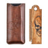 Men's Pocket Folding Wooden Beard Comb Set with Leather Travel Case, Green Sandalwood Hair Combs (Skeleton)