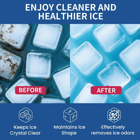 Maebho 12 Countertop, Ice Machine Cleaner Maker Descaler - Unscented Clean Tablets Compatible with Opal, Kitchenaid, GE
