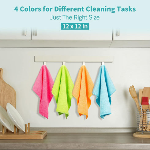 Microfiber Cleaning Cloth, 60 Pack, 12" x 12" Dish Cloths, Lint Free Rag, Washable Reusable Towel for Kitchen and Office