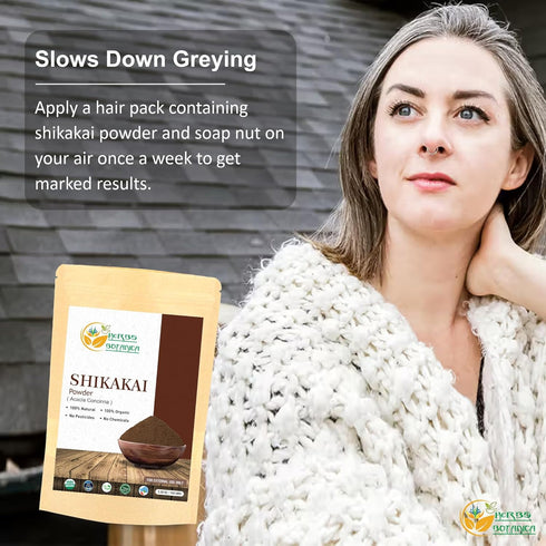 Shikakai Powder, Pure Acacia Concinna Fruit Pods Powder for Hair, 5.30 oz