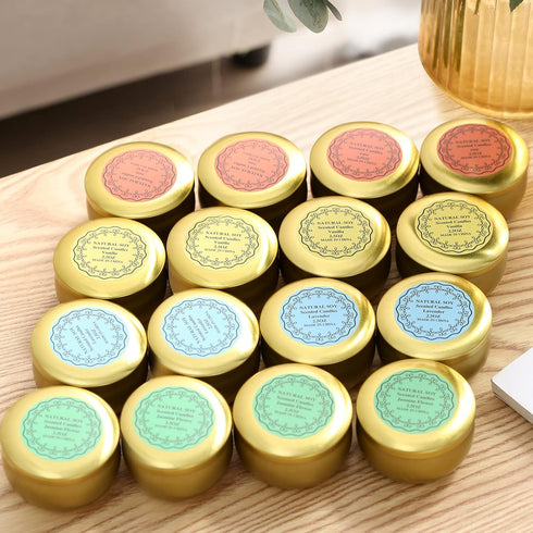 qinxiang Set,16 Pack 2.5 OZ Scented Candles Gifts Natural Soy Wax Travel Tin Jar Candles for Aromatherapy Candles