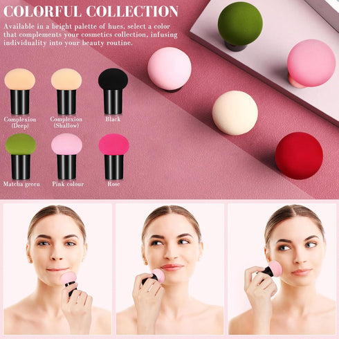 Ipetboom Mushroom Makeup Sponge with Handle, Powder Puff Blender for Makeup Foundation Applicator