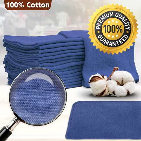 Nabob Wipers 100 Pack 100% Commercial 14"x14" (100 Pack, Auto Mechanic Shop Towels Bulk Rags Cotton Grade Shop Rags