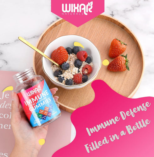 9 in 1 Immune Support Gummies with Elderberry, Vitamin C&D, Zinc, Turmeric, Ginger, 60 Gummies for Immunity Supplement