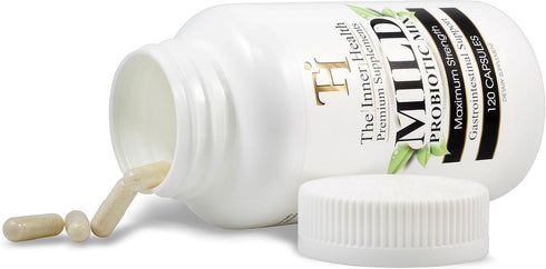 Mild Prebiotics and Probiotics for Women & Men - 120 Probiotic Capsules with Bacillus subtilis, Lactobacillus