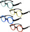 Eyekepper 4 Pack Round Reading Glasses for Women, Retro Readers Eyeglasses