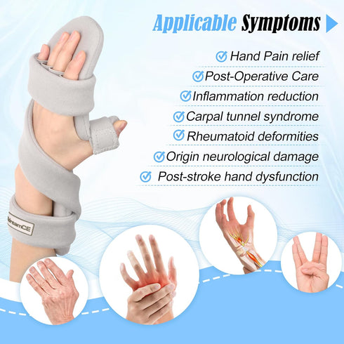 Immobilizer Resting Hand Splints for Straightening Fingers,Carpal Tunnel Wrist Brace Night With Finger Separators