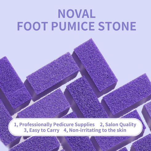 NOVAL Pumice Stone for Feet - Disposable Foot Scrubber, Callus Remover, Purple Pumice Sponge, 40 PCS
