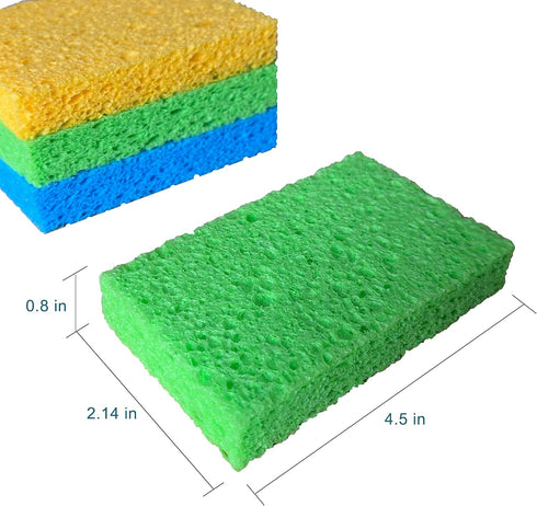 36 Pk Pop-Up Compressed Cellulose Sponges, Heavy Duty Scrub Kitchen Sponge, Clean Tough Messes Without Scratching Eco Friendly Reusable Compostable&Biodegradable 11.5x7x2cm by SHINEMOON