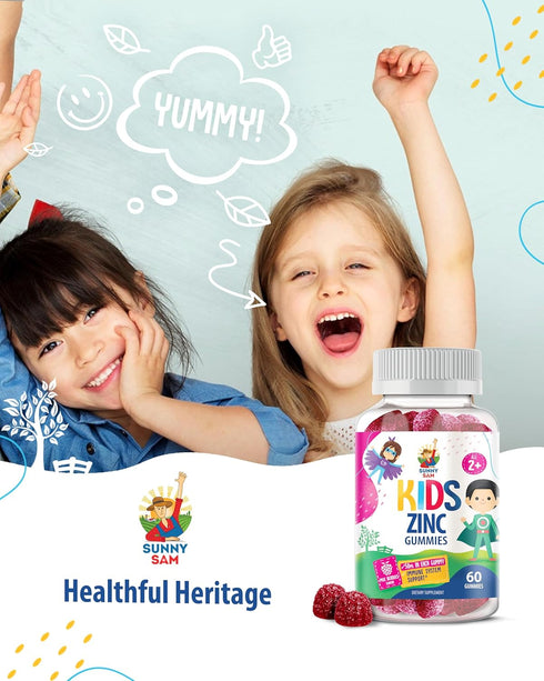 Zinc Gummies for Kids & Adults, Chewable Gummy for Immune Support, Non-GMO Supplement for Children and Adults