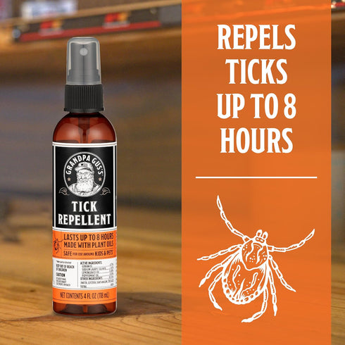 Grandpa Gus's Natural Tick Repellent Spray, 4 oz, Pack of 2, Plant-Based, Non-Greasy, No DEET
