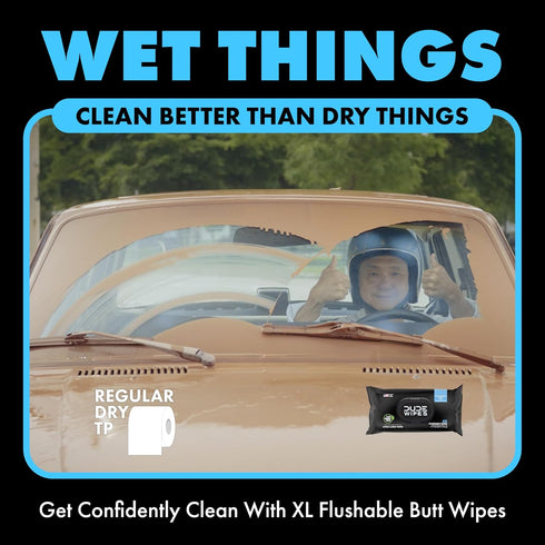 DUDE Wipes On-The-Go Flushable Wipes, 2 Pack, 60 Wipes, Unscented, Extra-Large, Individually Wrapped