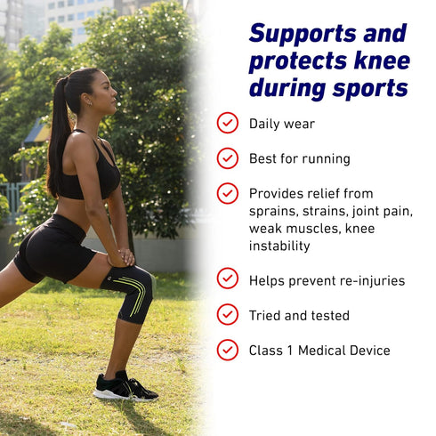 Neo-G Knee Compression Sleeve for Sports - Breathable, Lightweight, Elastic Knee Sleeve for running, Compression Knee