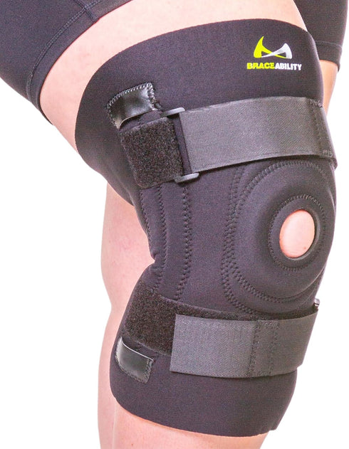 BraceAbility Bariatric Knee Brace 4XL for Large Legs - Plus Size with Side Stabilizers for Arthritis, Patellar