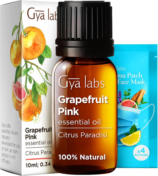 Gya Labs Grapefruit Essential Oil, 0.34 Fl Oz, 100% Pure Natural Oil for Skin, Hair, Aromatherapy & Candle Making