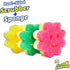 Scrub Daddy Sponge Set - Scrub Mommy Power Flower Dual- Sided Sponge and Scrubber - Non Scratch Sponge for Dishes and Home, Odor Resistant, Firm in Cold Water Soft in Warm , Multi-Surface 3 ct