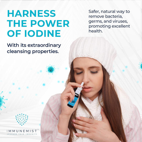 ImmuneMist 250 Nasal Cleanse - Nasal Iodine Spray Rinse Bottle Up to Doses - Nasal Spray for Wellness - Made in The USA